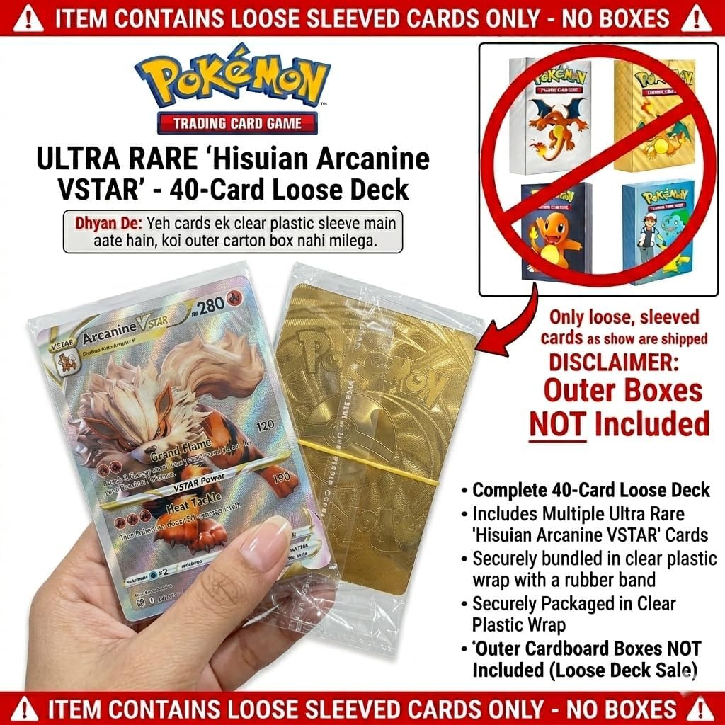 Pokemon Cards Pack 40 Pcs Trading Card Game for Kids | V Max GX High HP Rare Style Collection | 10 Gold 10 Silver 10 Black 10 Rainbow Foil Cards | Special Battle Edition Set