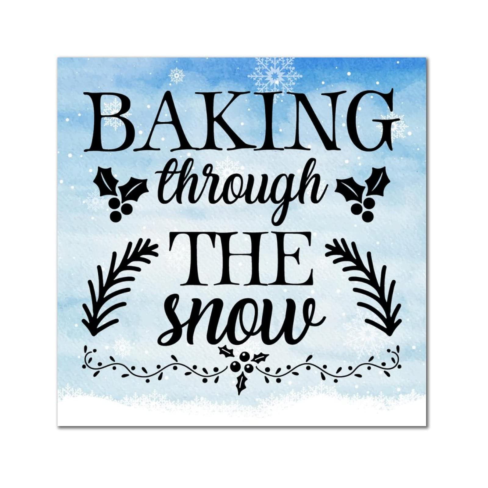 Baking Through The Snow plaque suspendre en bois deco pour le salon
