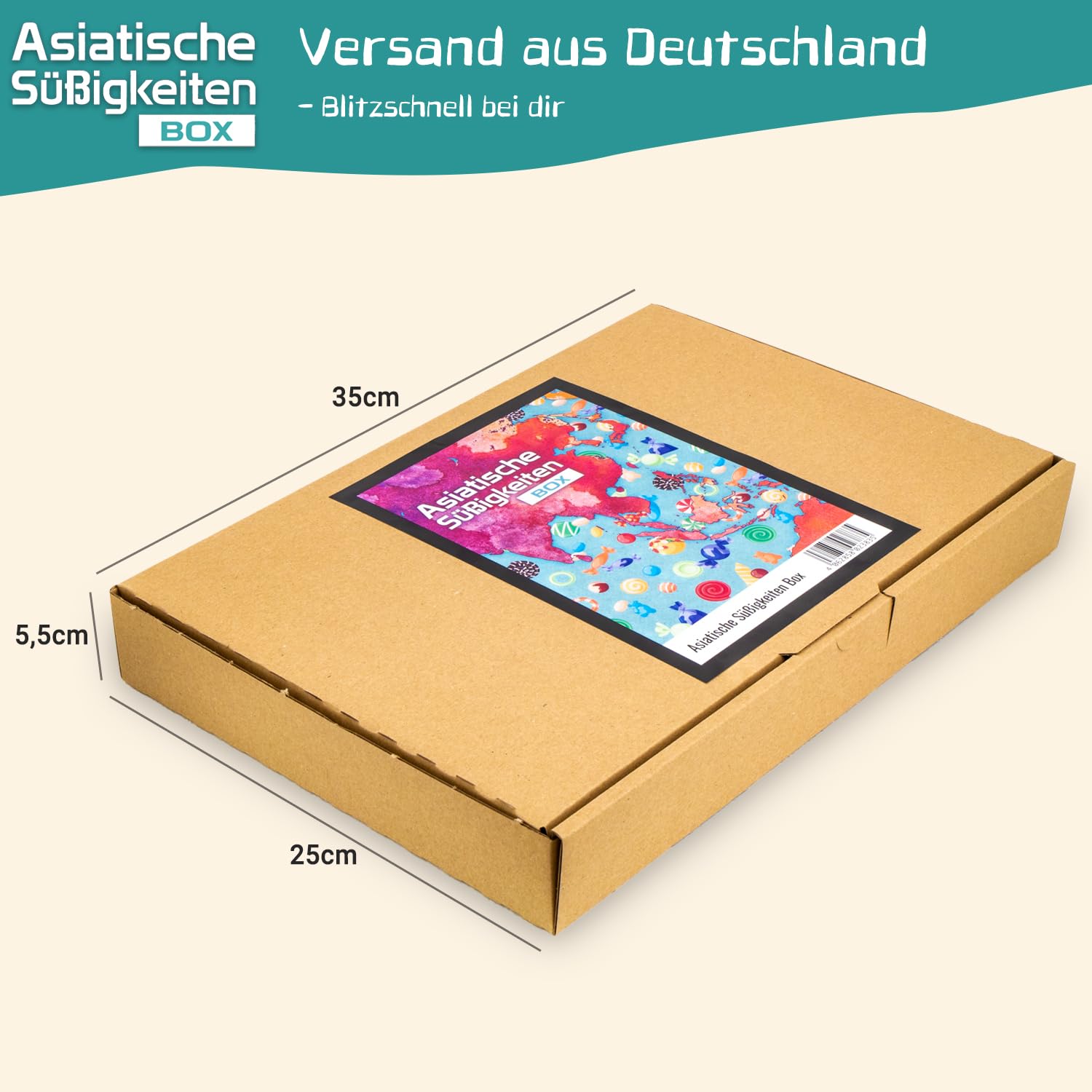 Asiatische Süßigkeiten Box mit über 30 Snacks - Asia Candy Mix mit Chips, Schokolade, Crackern und Keksen aus Korea, Taiwan, Japan, China, Thailand, Indien uvm. - Probierbox Spezialitäten aus Asien