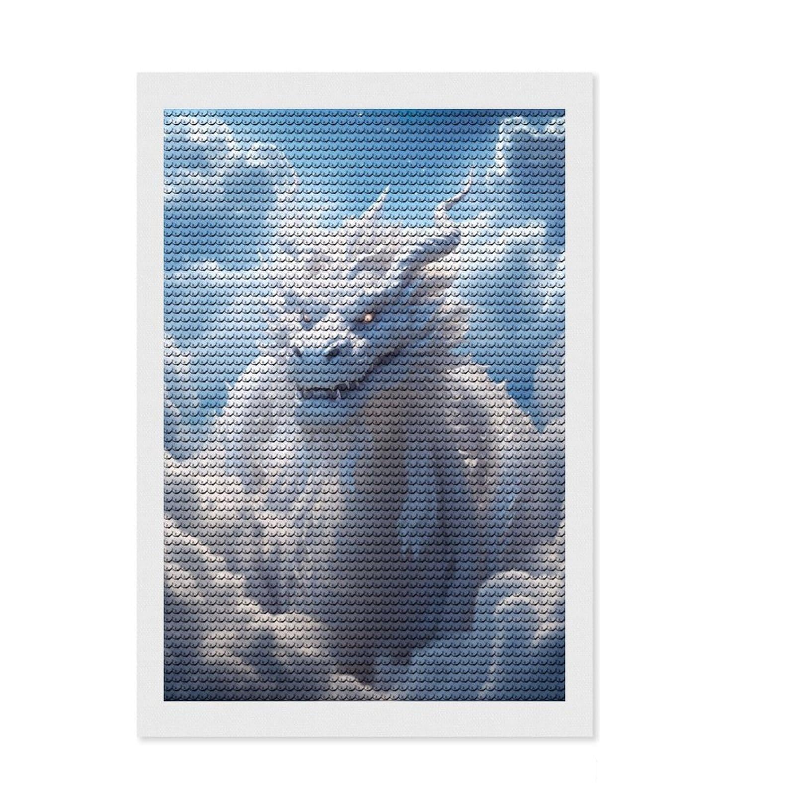Junmoney Mystical Cloud Dragon Diamond Painting Canvas Set 8"x12", for Craft Lovers, Nice Detail and Sparkle, Boho Decor, Birthday Gift