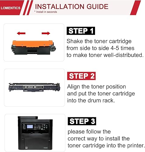 Miniatura 7 de Paquete de 1 unidad de tambor 051 negra repuesto de unidad de tambor 051 compatible para impresora imageCLASS MF264dw MF267dw MF269dw LBP162dw