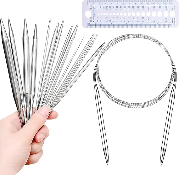 Wendergo 80 cm Circular Knitting Needles Set, Stainless Steel Circular