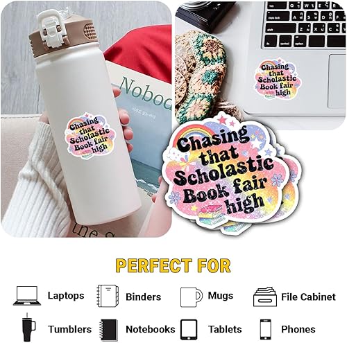Miniatura 3 de 3 calcomanías de Chasing That Scholastic Book Fair High, regalo para lector Bookish Chasing That Scholastic Book Fair High Stickers 90s Nostalgia