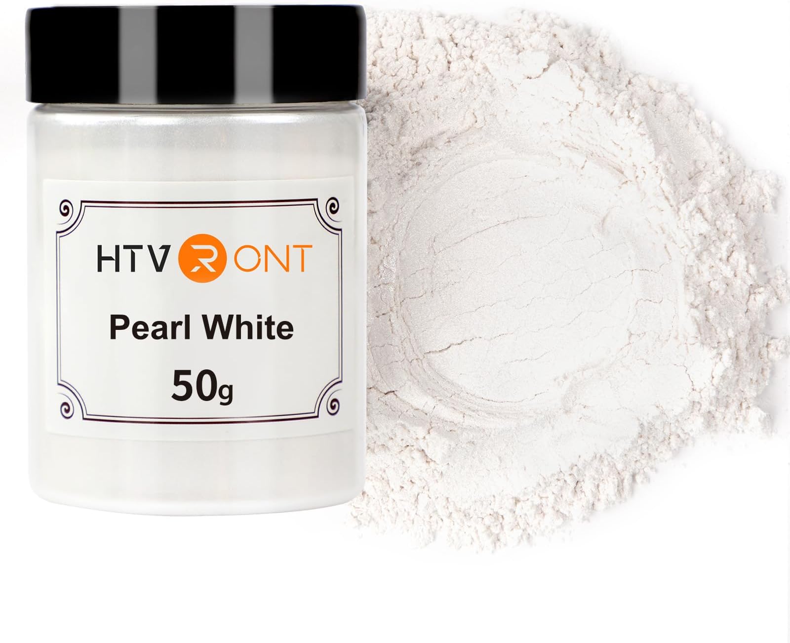 HTVRONT Mica Powder for Epoxy Resin - 1.76 oz/50g Pearl White Mica Powder, Mica Pigment Powder for Soap Making, Resin, Candle Making, Bath Bomb