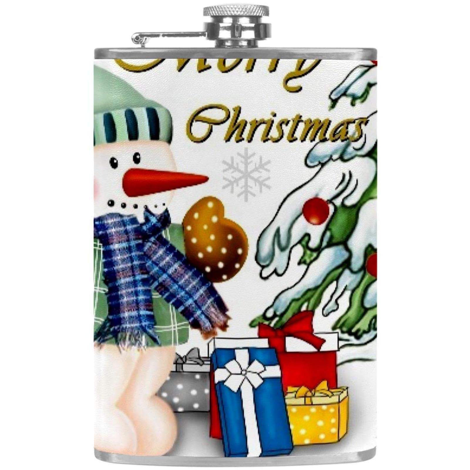 Flasque de Noël pour liqueur en inox avec entonnoir pour partager un verre au ski