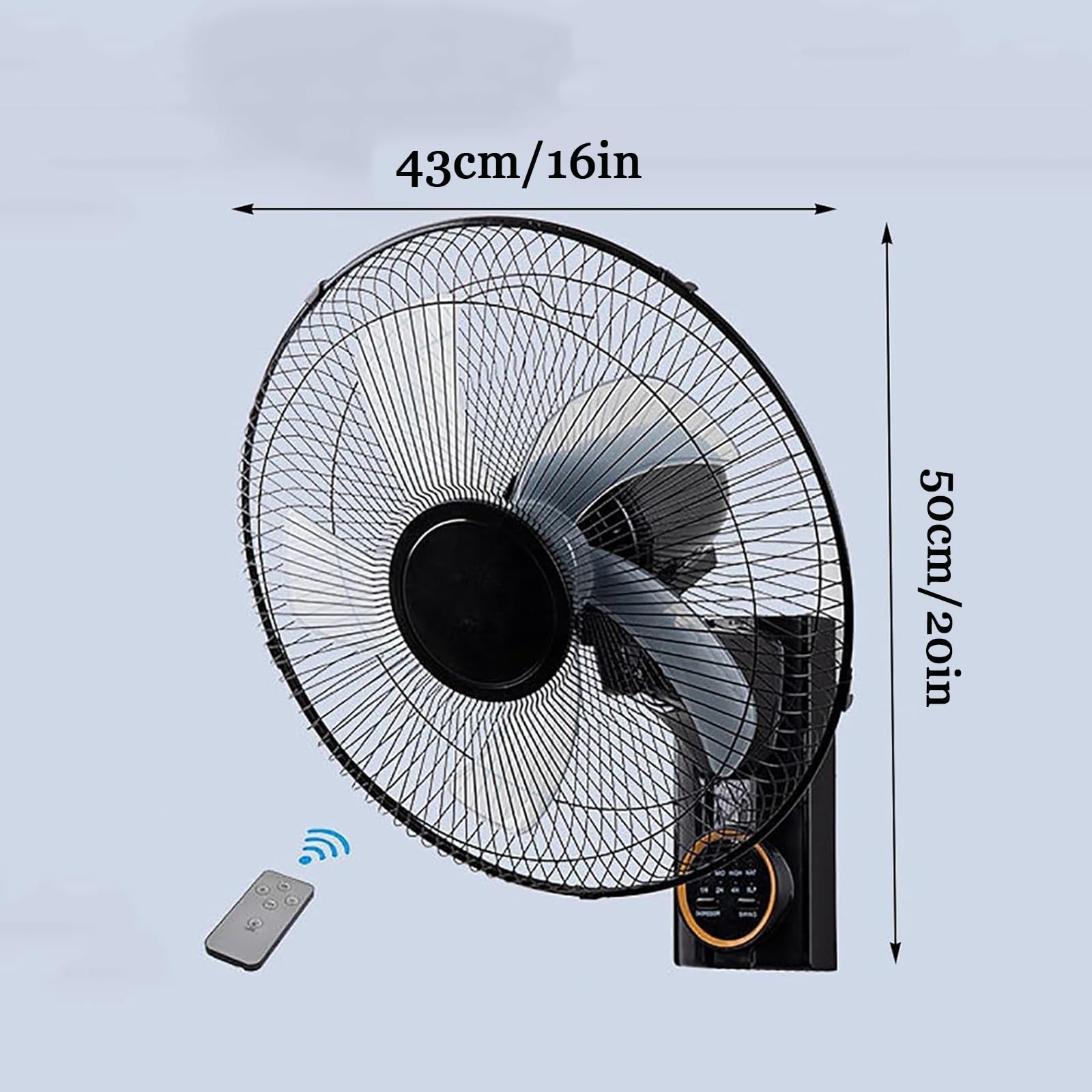 Ventilador Portátil De Carga Solar, Ventilador De Pared con 3 Velocidades, con Mando A Distancia Temporizador Y 3 Velocidades Potente con 5 Aspas Y Hélice