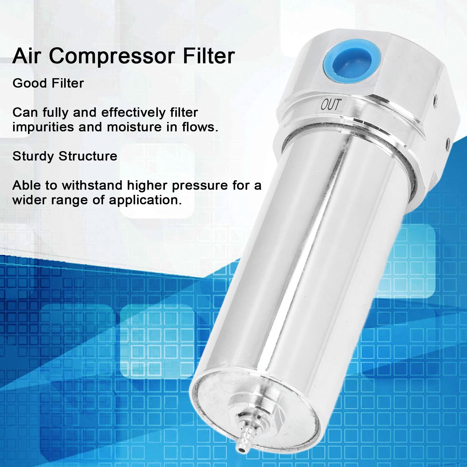 Cryfokt Filtro del Compressore D'aria Separatore D'acqua Olio a Flusso Ad Alta Pressione Efficiente per Uso in Officina Lega di Alluminio (QSLH-10)