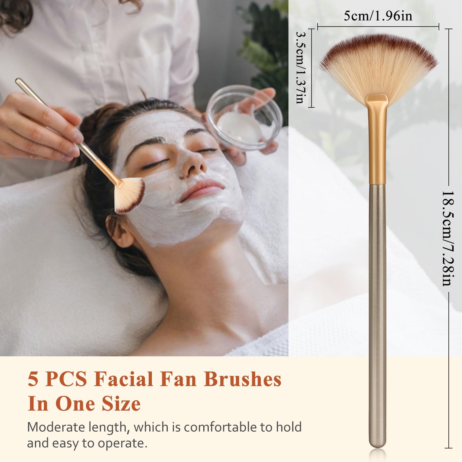 Ice Globes for Face & Eyes 2Pcs Jade Eye Mask & 5 Pieces Facial Fan Mask Brush