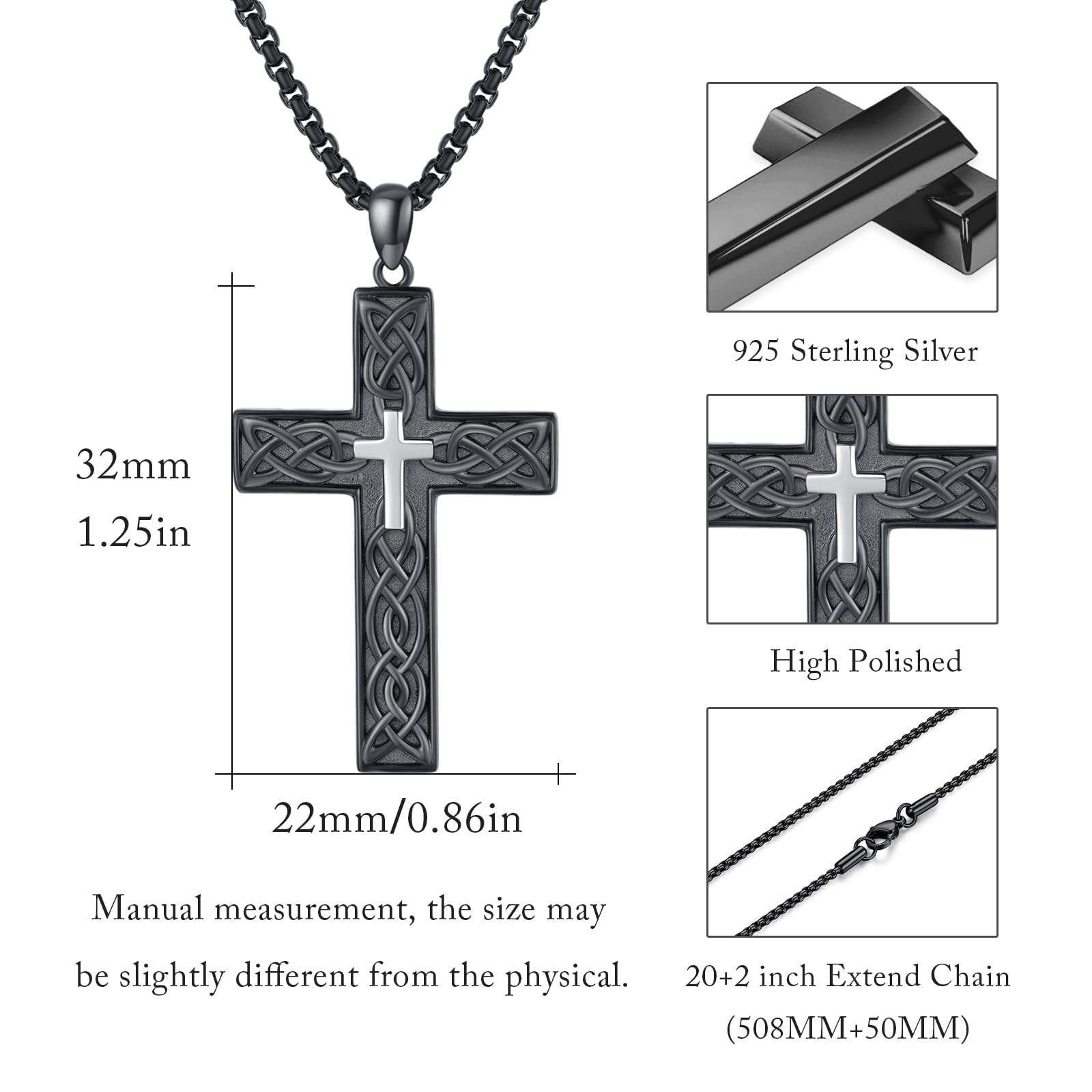REDSUN Wikinger Pfeil Thors Hammer Kette 925 Sterling Silber ViKing Kreuz Hammer Kreuz Anhänger Keltisches Anhänger Amulett Schmuck für Herren Sohn Jungen Damen Männer Unisex