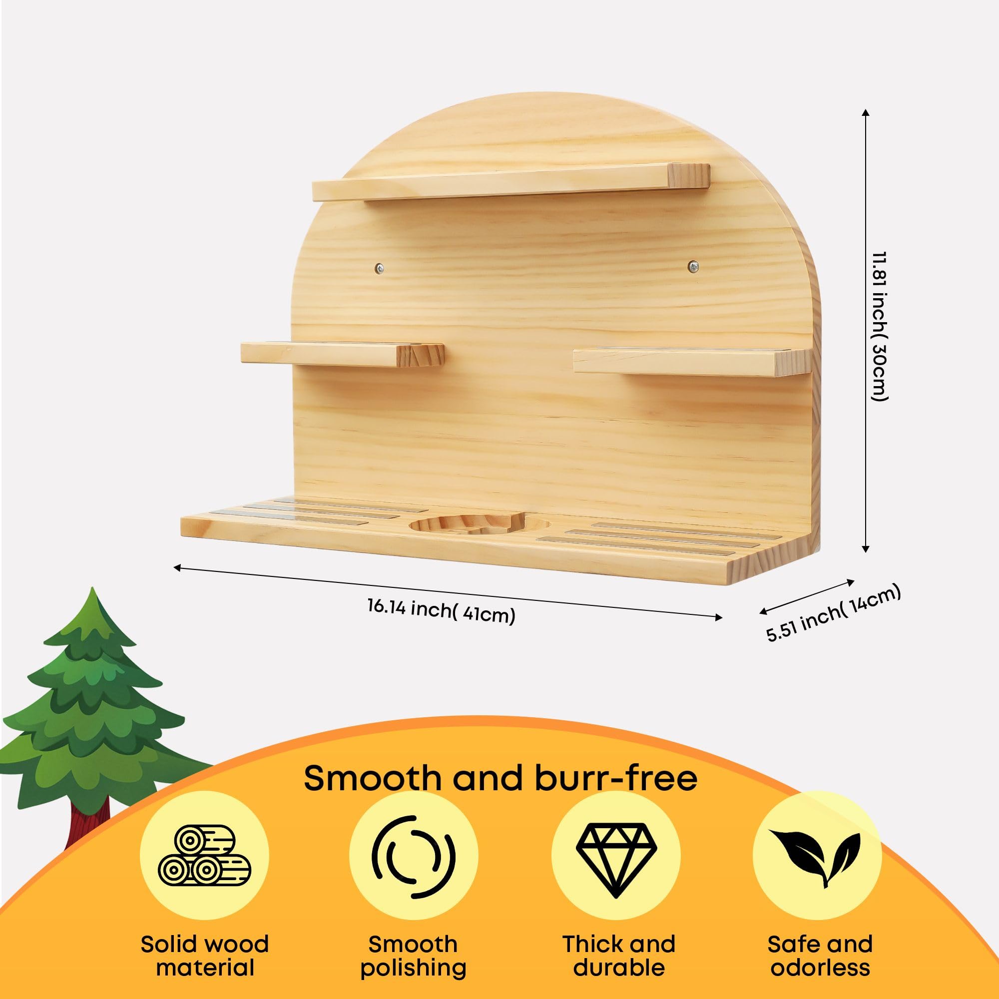 Scaffale magnetico per figure Tonie, scaffale da parete per Toniebox, organizer per personaggi acustici, legno di pino