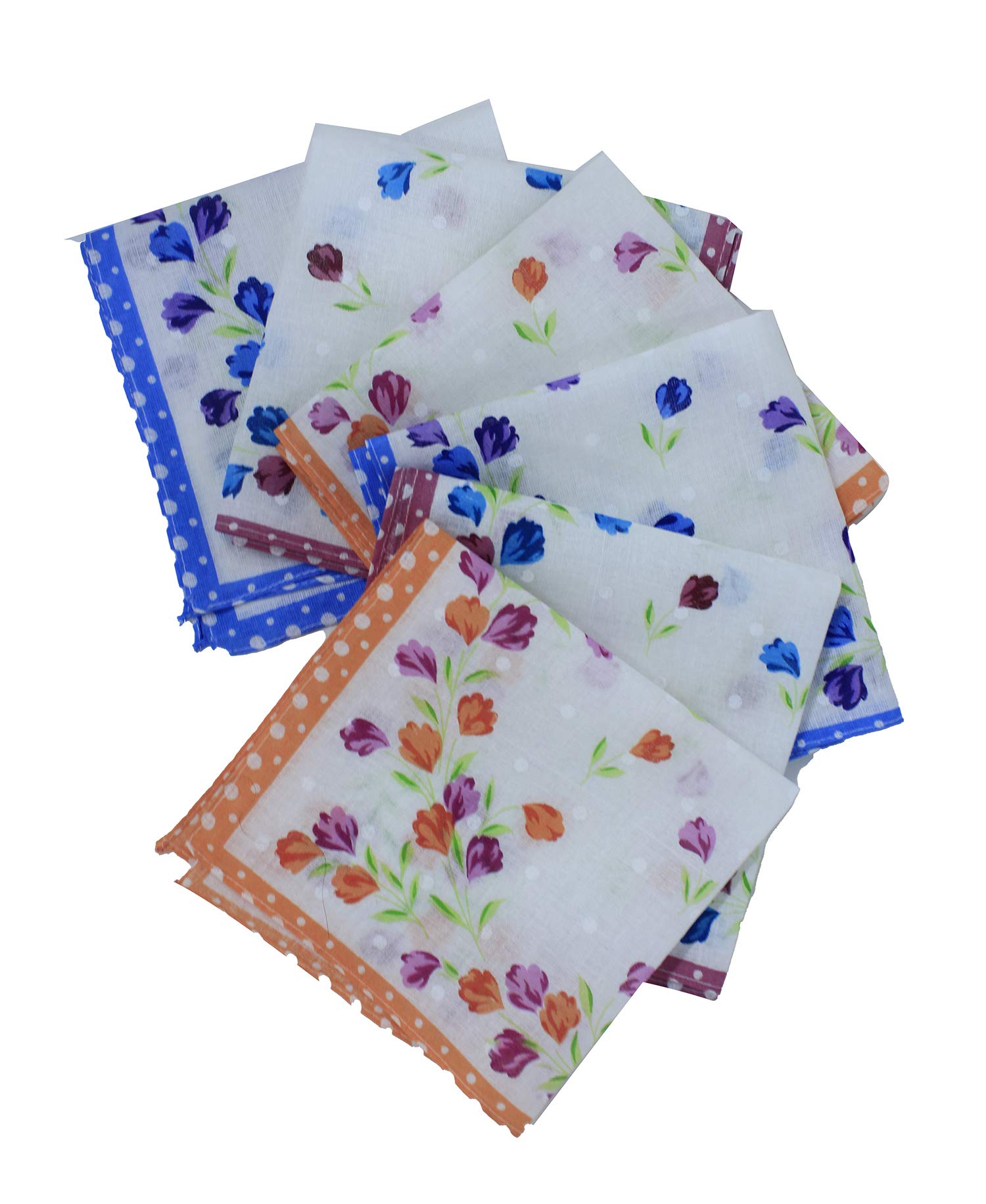 Printed Hanky Set For Kids, Women, and Girls (Set of 6, Multicolor)-image-49