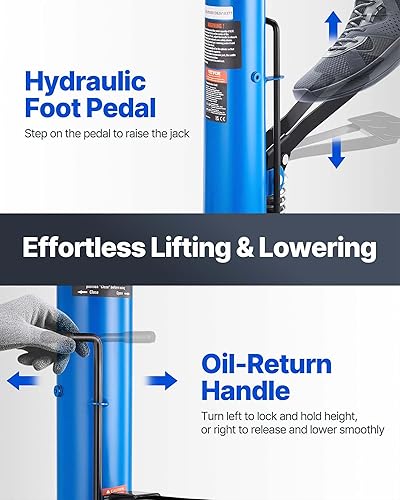Miniatura 4 de VEVOR Gato de transmisión, gato de transmisión telescópico hidráulico de 1100 libras, elevación alta de 33 a 67 pulgadas, soporte de gato de piso de