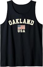 Vintage Oakland USA American Flag California Souvenir Retro Tank Top