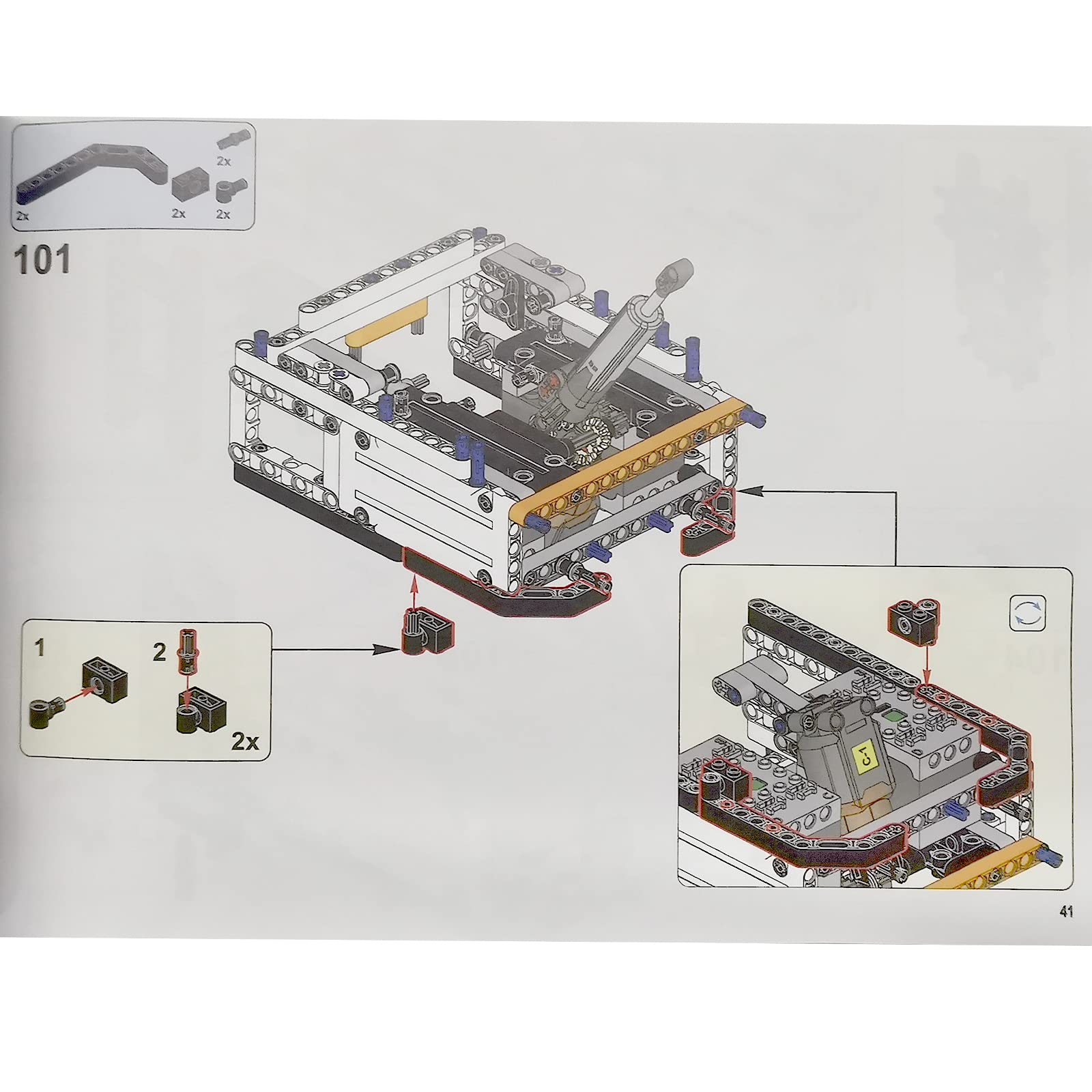 Mould King 35 Pneumatik-Kits sind kompatibel mit, einschließlich 10 Arten von technischen Pneumatikzylindern, MOC-Luftpumpenkolbendruckstangen, passend für Kranwagen-Ersatzteile-Set