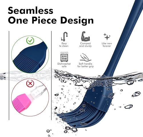 Miniatura 13 de HOTEC Cepillos de repostería de silicona resistentes al calor, para untar aceite y salsa de mantequilla, adobos para barbacoa, parrilla, hornear