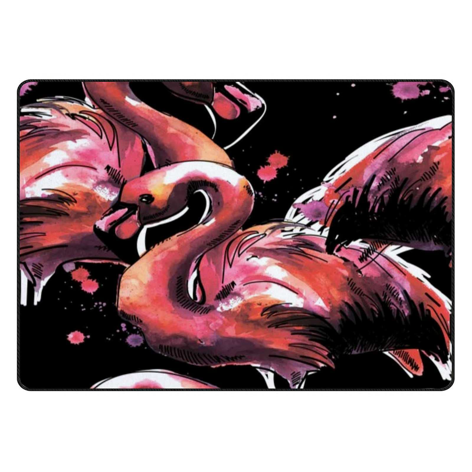 Grand tapis de sol velours corail épais aquarelle 182x121 cm