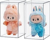 STORi Clear Stackable Display Cases with Lid, Set of 2 - Protect Action Figures, Figurines, Plush Toys & Collectibles, Made in USA