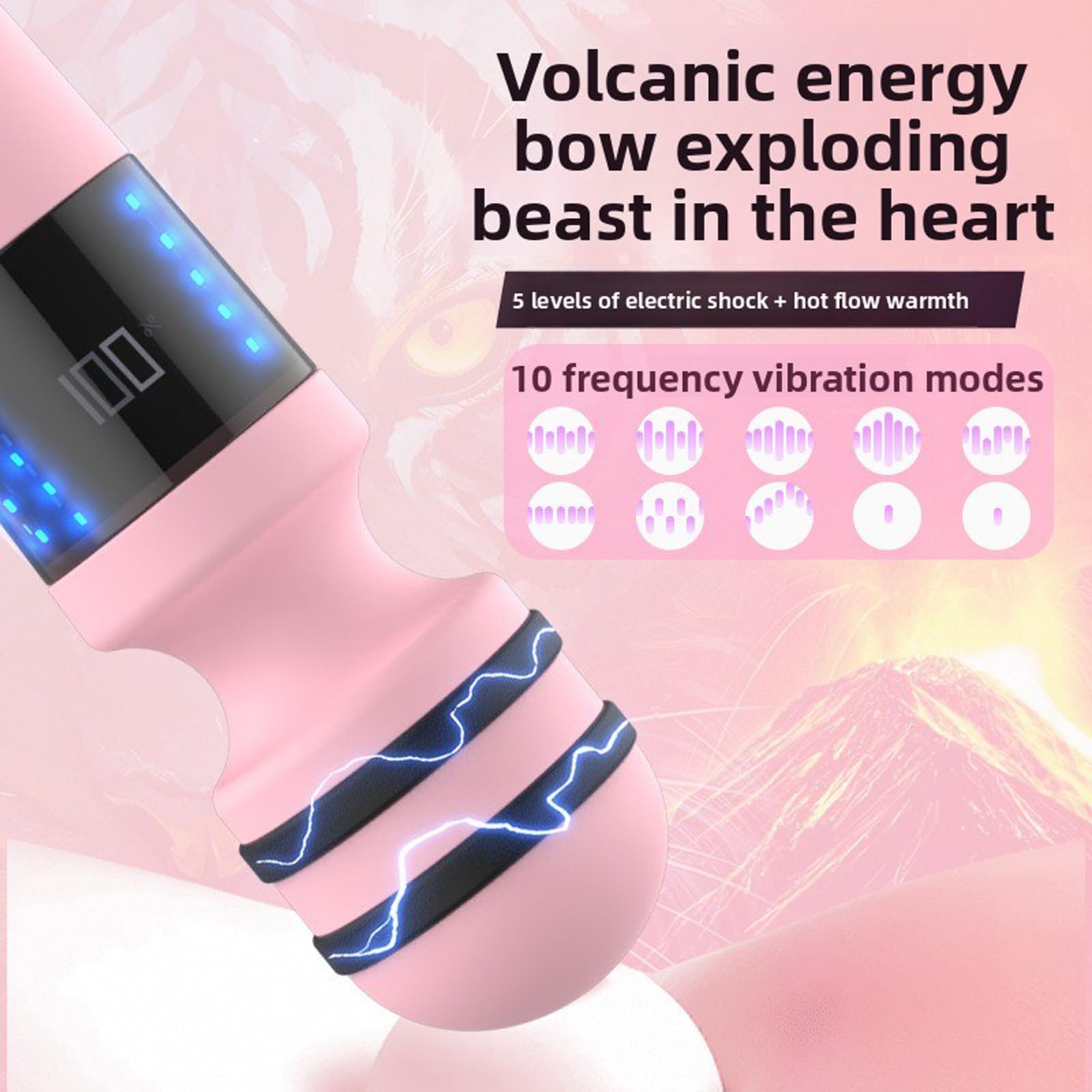 Elektro Shock Massagestab Handvibrator mit 10 Vibration & 5 Elektroschocker Realistischer G-Punkt Massage Vibratoren-Modi E-stim Klitoris Stimulator Sexspielzeug für Paare Frau