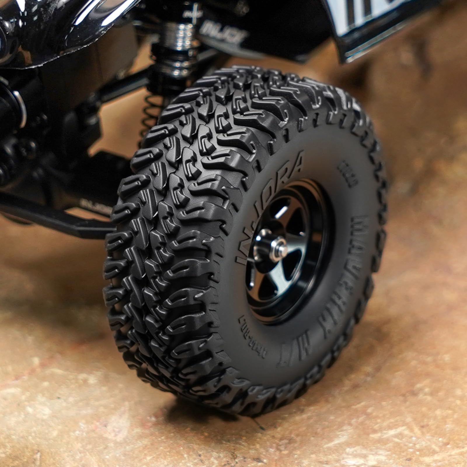 INJORA 41 * 14 mm 0,7" MAVERIX M/T opony do 1/30 Axial SCX30 (T7028)