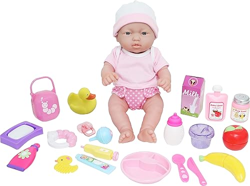 JC Toys - La Newborn Nursery  Juego de regalo de lujo de 25 piezas  Muñeca de vinilo realista de 12 pulgadas con accesorios  Rosa  A partir de 2