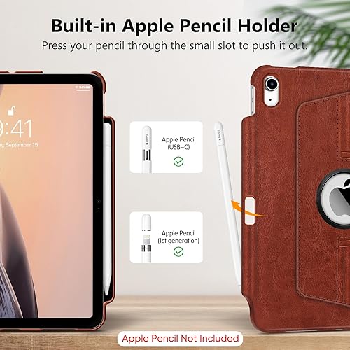 Vista 205 de Fintie Funda giratoria para iPad (A16) de 11ª generación de 11 pulgadas (2025), iPad de 10.9 pulgadas (2022) – [Soporte para lápiz integrado] Funda