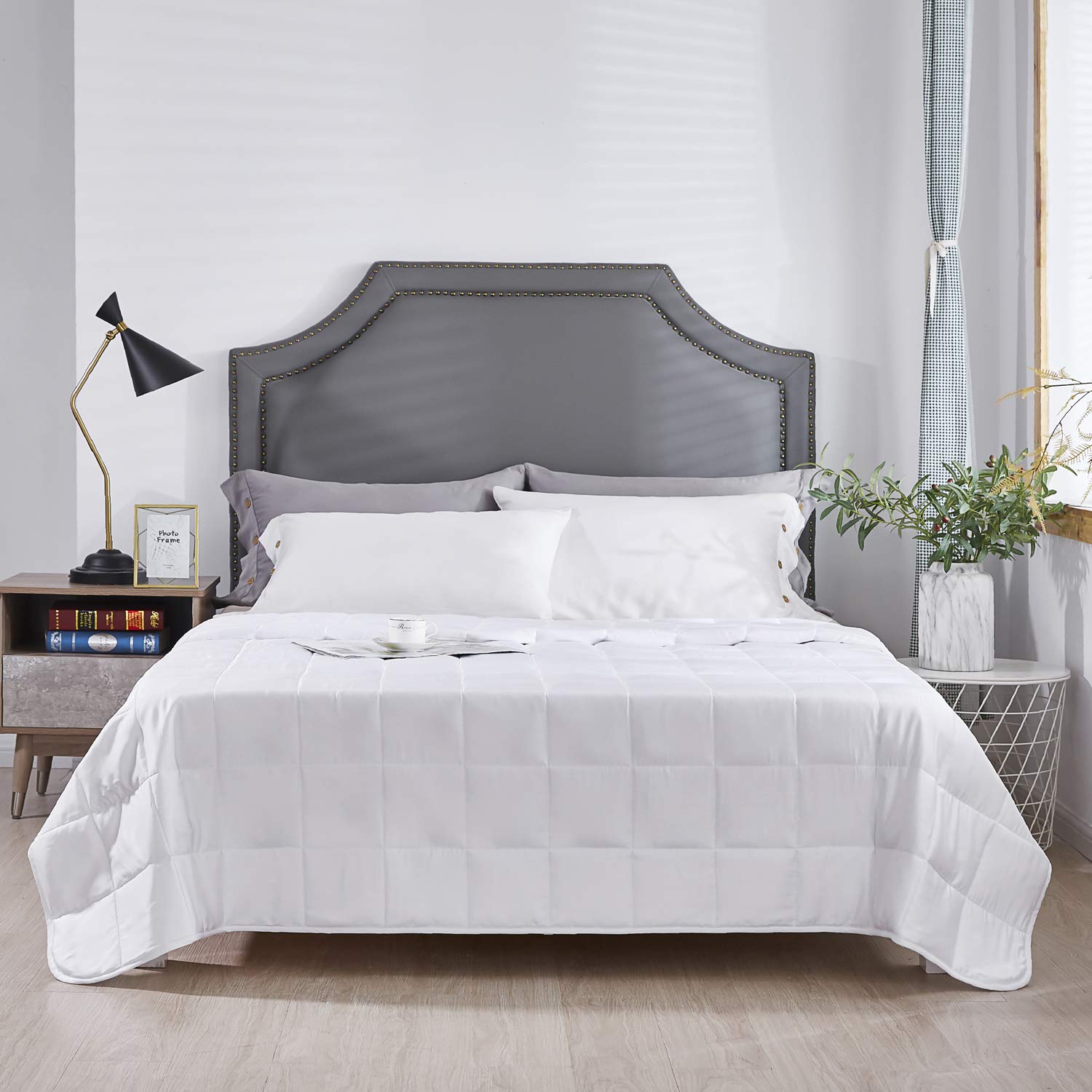 Homesmart Weighted Blanket King Size 40 lbs, (Heavy Blanket), White 104x92, Fits Standard and California King Beds