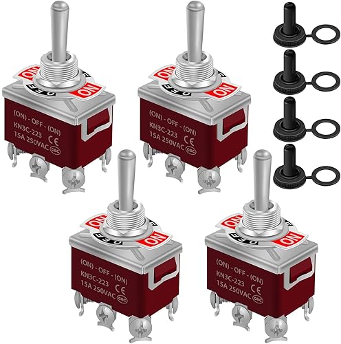 Miniatura 8 de weideer 2 interruptores de palanca de 12 V 30 A encendidoapagado 2 pines 2 posiciones SPST interruptor impermeable con terminales de tapa