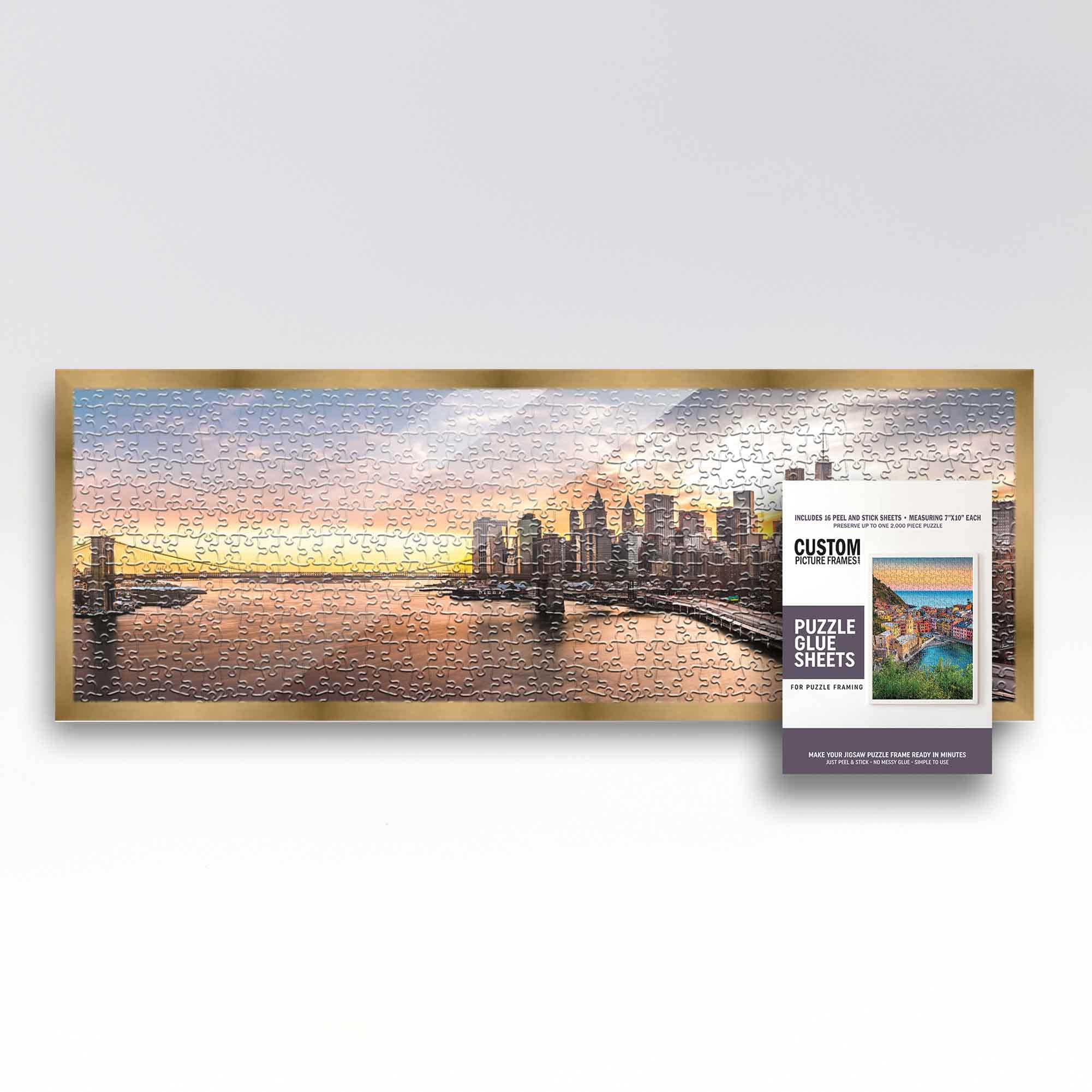 山水畫框 Amazon.com: 13x39 Puzzle Frame Kit with Glue Sheets | Bronze