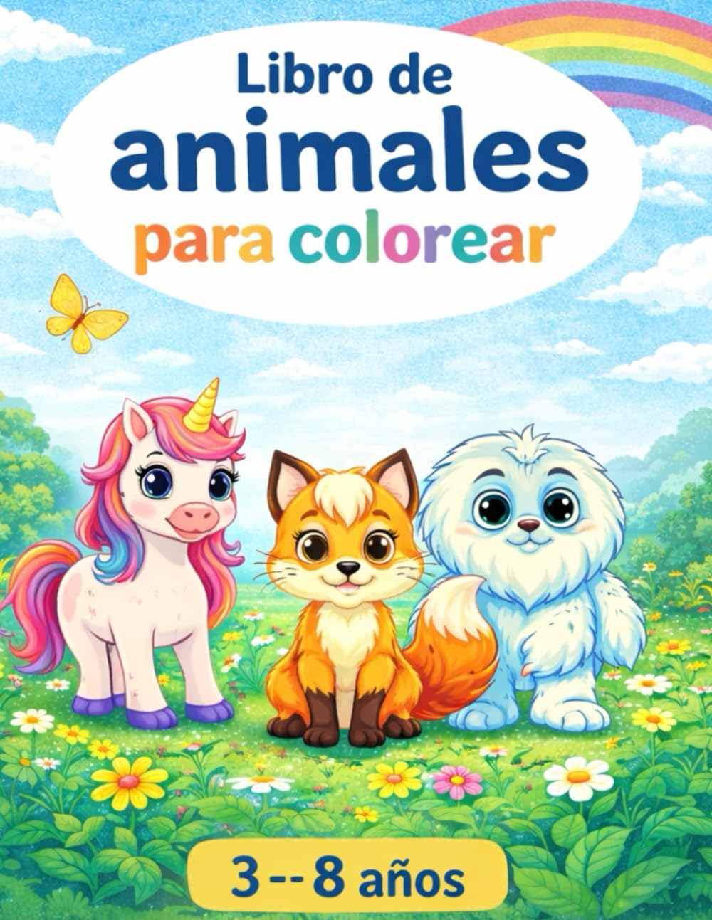 Libro de animales para colorear: Un divertido libro para niños de 3 a 8 años