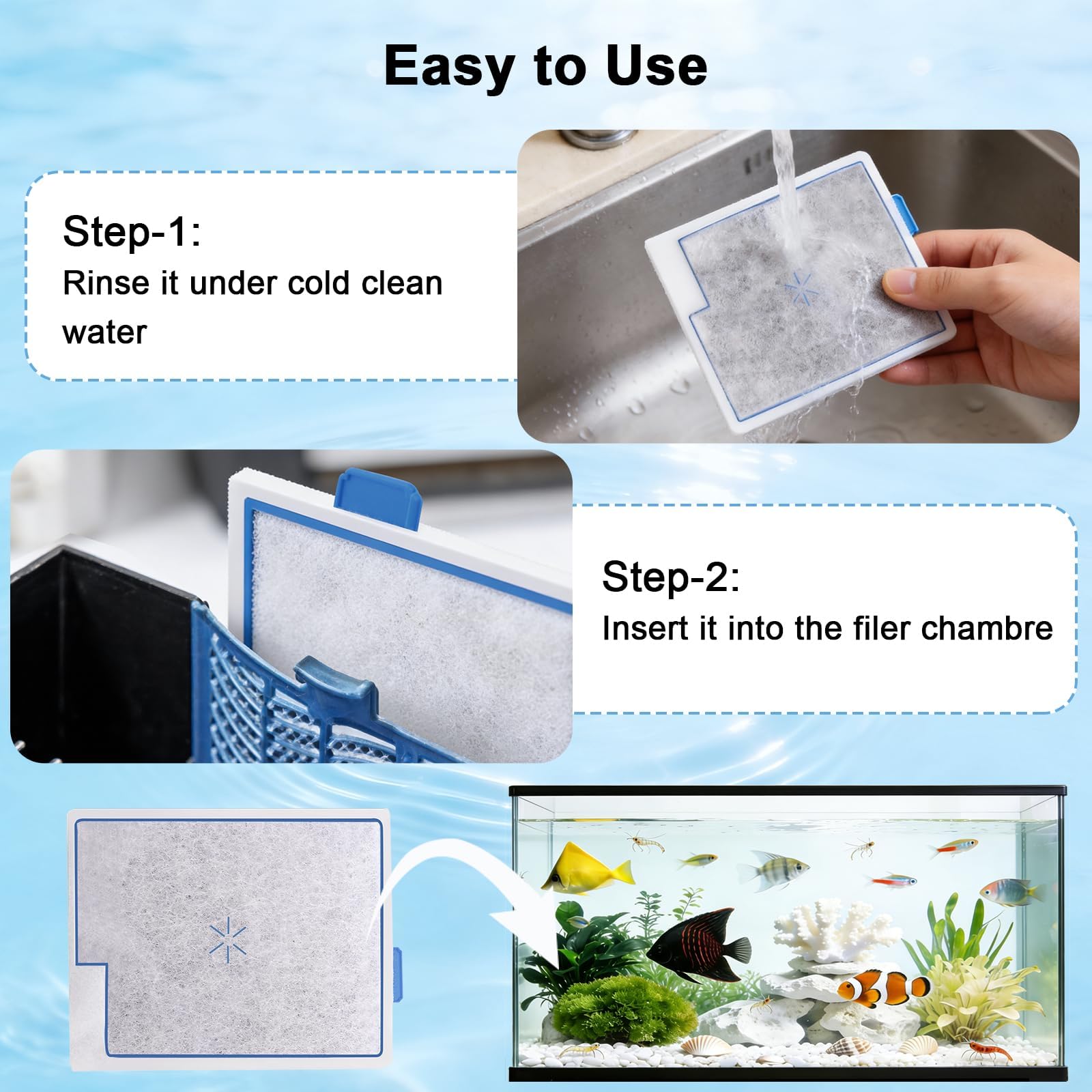 Paquete de 16 cartuchos de filtro grandes para peceras compatibles con filtro Aqueon QuietFlow LED PRO tamaño 20, 30, 50, 75/tamaño de filtro de alimentación 20, 30, 50, 55/75, tamaño interno E 40 | Uso en acuarios, cartuchos de repuesto