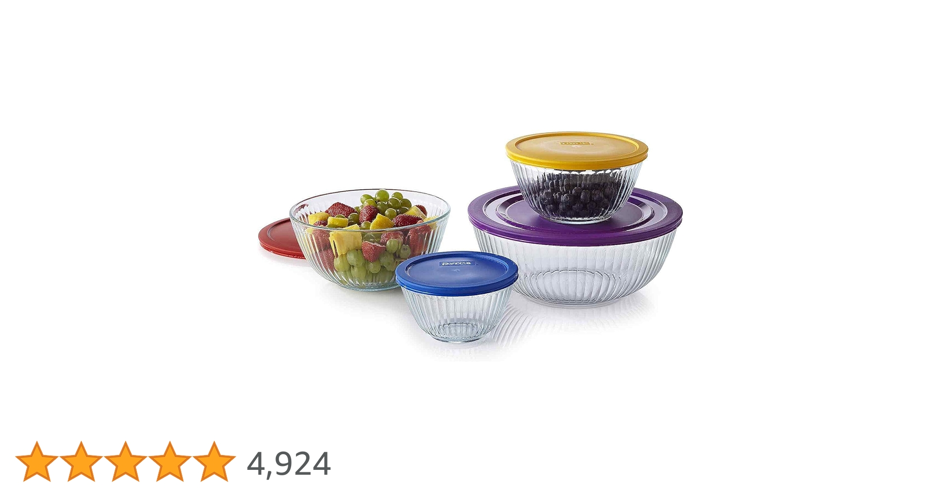 Amazon | パイレックス 8ピース グラスミックス ボールセット 100周年