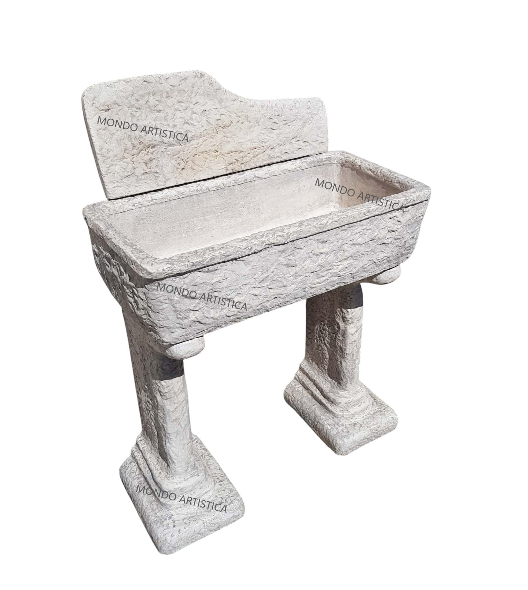 LAVANDINO LAVABO VASCA UNICA PILOZZO FONTANA PER CUCINA DA ESTERNO GIARDINO IN CEMENTO MARMO ALTEZZA 113 CM