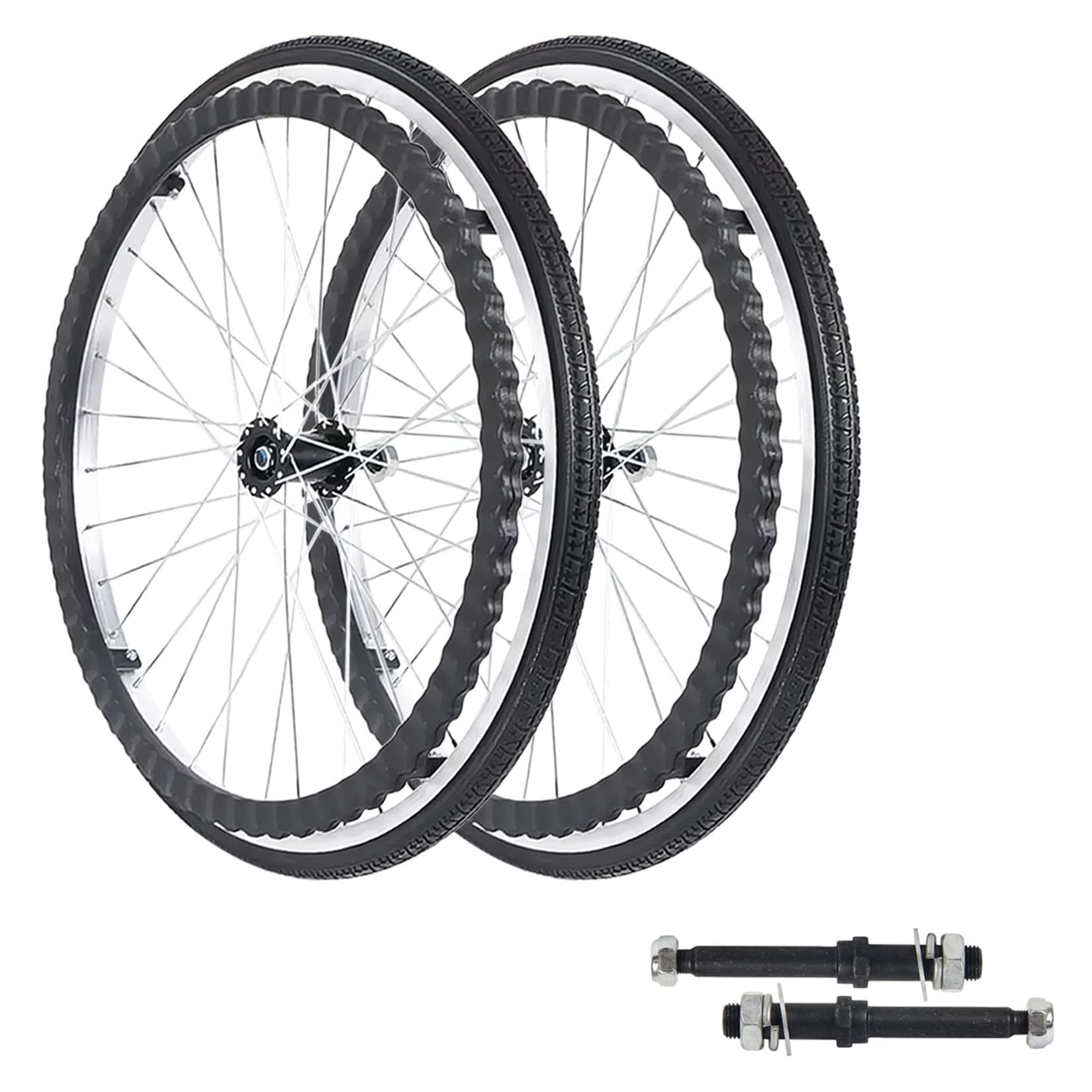 ESOYAWE Ruedas para Sillas De Ruedas 2 Pc 24 Pulgadas Rueda Trasera De La Silla De Ruedas, Recambio De Ruedas De Repuesto con Rodamiento, Prueba De Pinchazos Macizos Ruedas para Sillas De Ruedas (Col