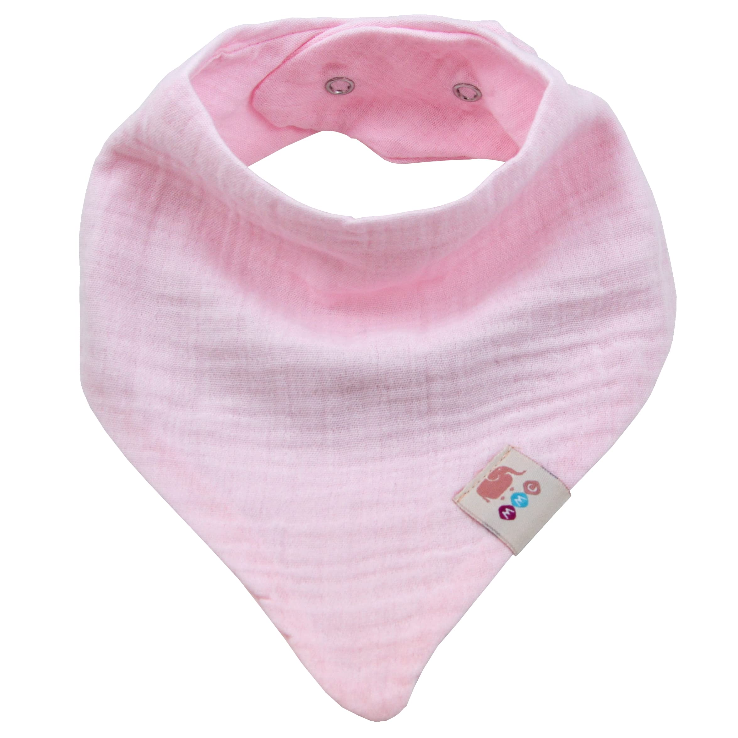 M.M.C. Foulard triangolari in tessuto di mussola per bambini, 8 pezzi, carino unisex in cotone, con bottoni automatici regolabili, bavaglini per bambini e ragazze (set bambina)