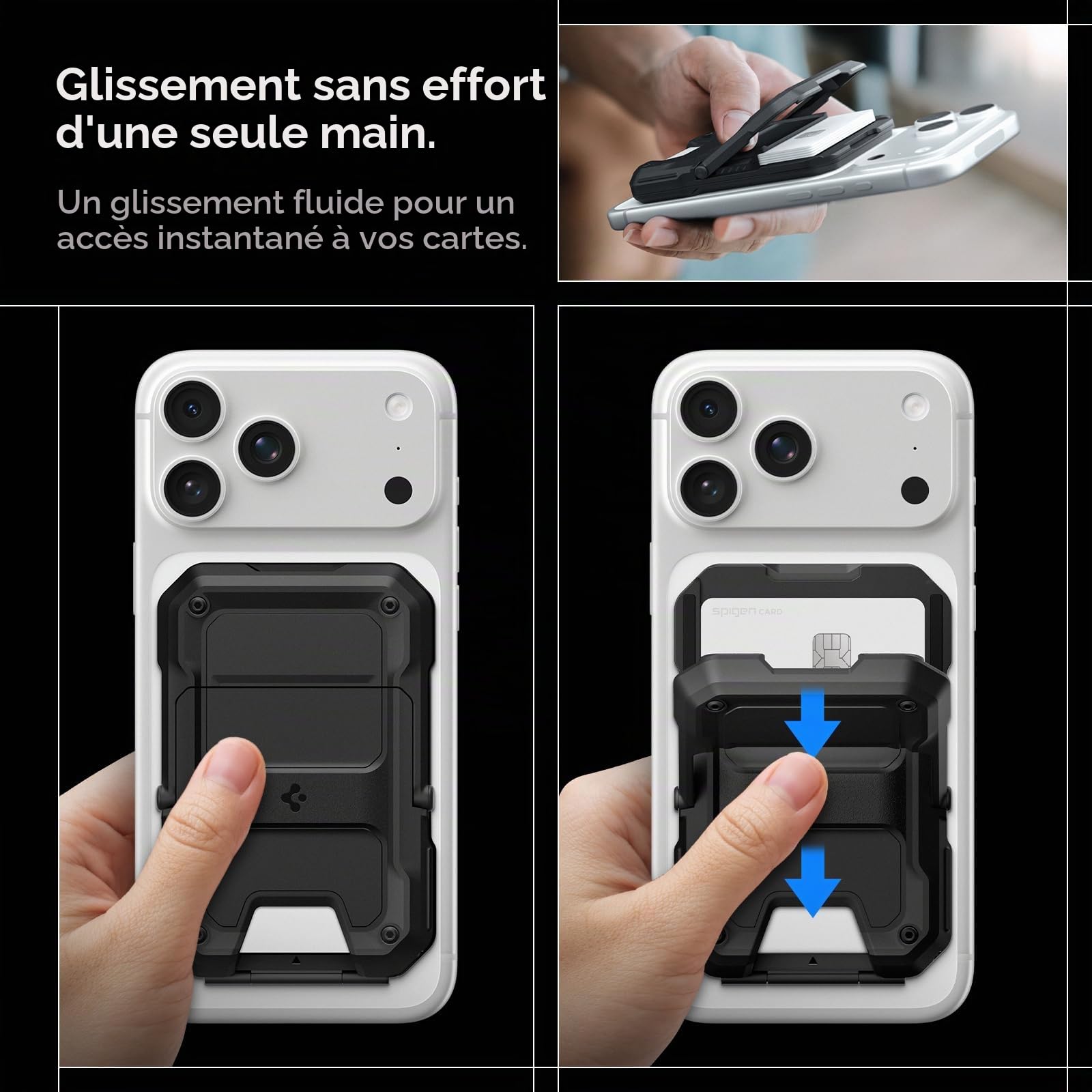 Spigen Tough Armor Pro MagFit Porte-Cartes pour MagSafe & Pixelsnap