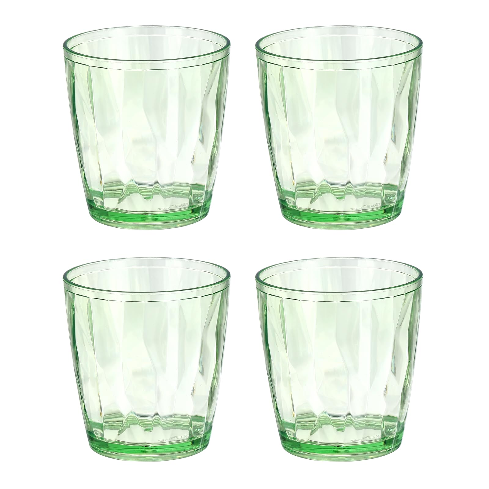 sourcing map 4Pcs Plastic Drinking Glasses, 7.1oz Unbreakable Drinking Cups Reusable Stackable Water Tumblers for Home Office Outdoors Beer Cocktail Water Juice Whiskey, Green
