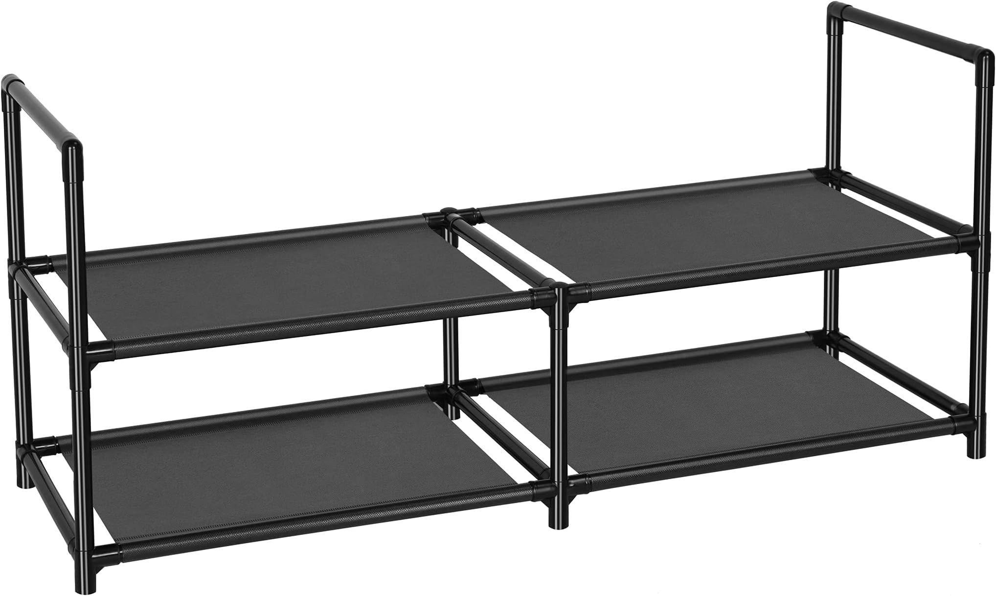FIDUCIAL HOME 2 Tiers Low Shoe Rack 8-10 Pairs Short Shoe Shelf
