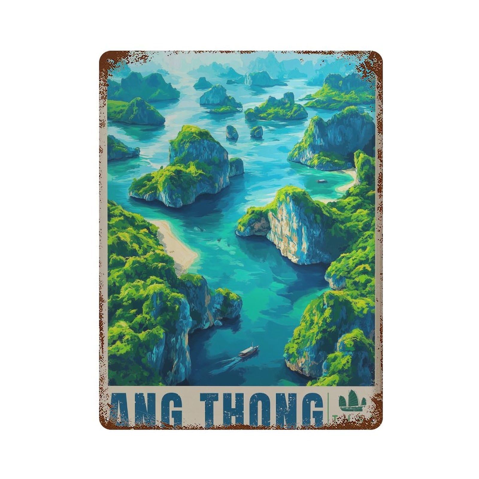 xiaoxiaoshen Ang Thong Thailand – Tropical Island Wall Decor Art Metal Tin Poster Modern Home Decor Art Home Bar Shop Decorations Vintage Sign 40x30cm