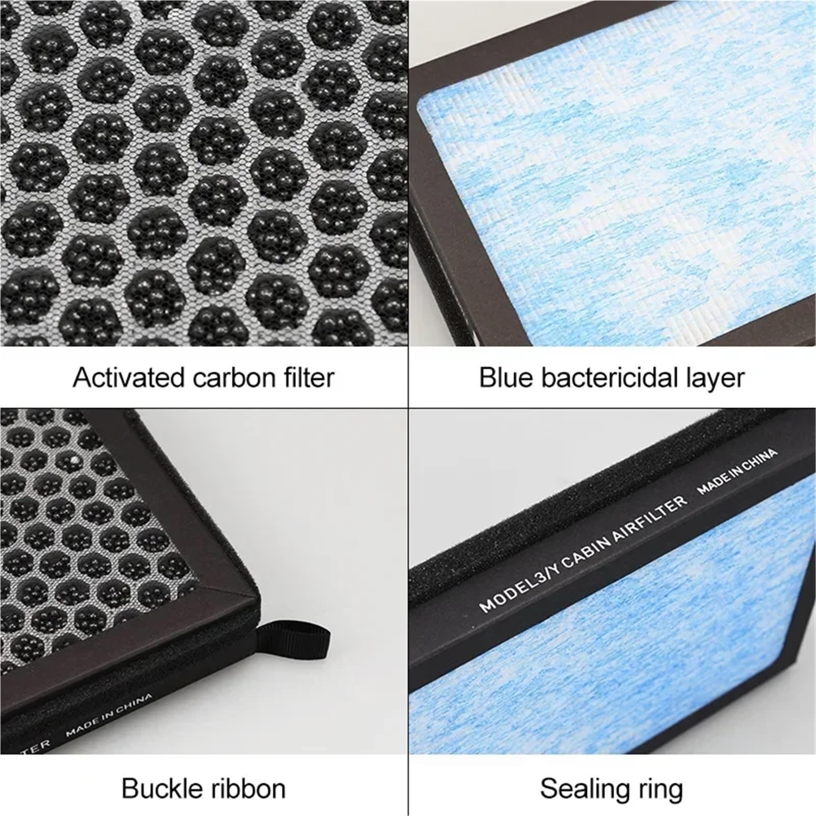 Filtro Abitacolo ai Carboni Attivi Filtro aria abitacolo per auto Tesla Model 3 Y, 2 pezzi, con filtro aria di ricambio a carbone attivo