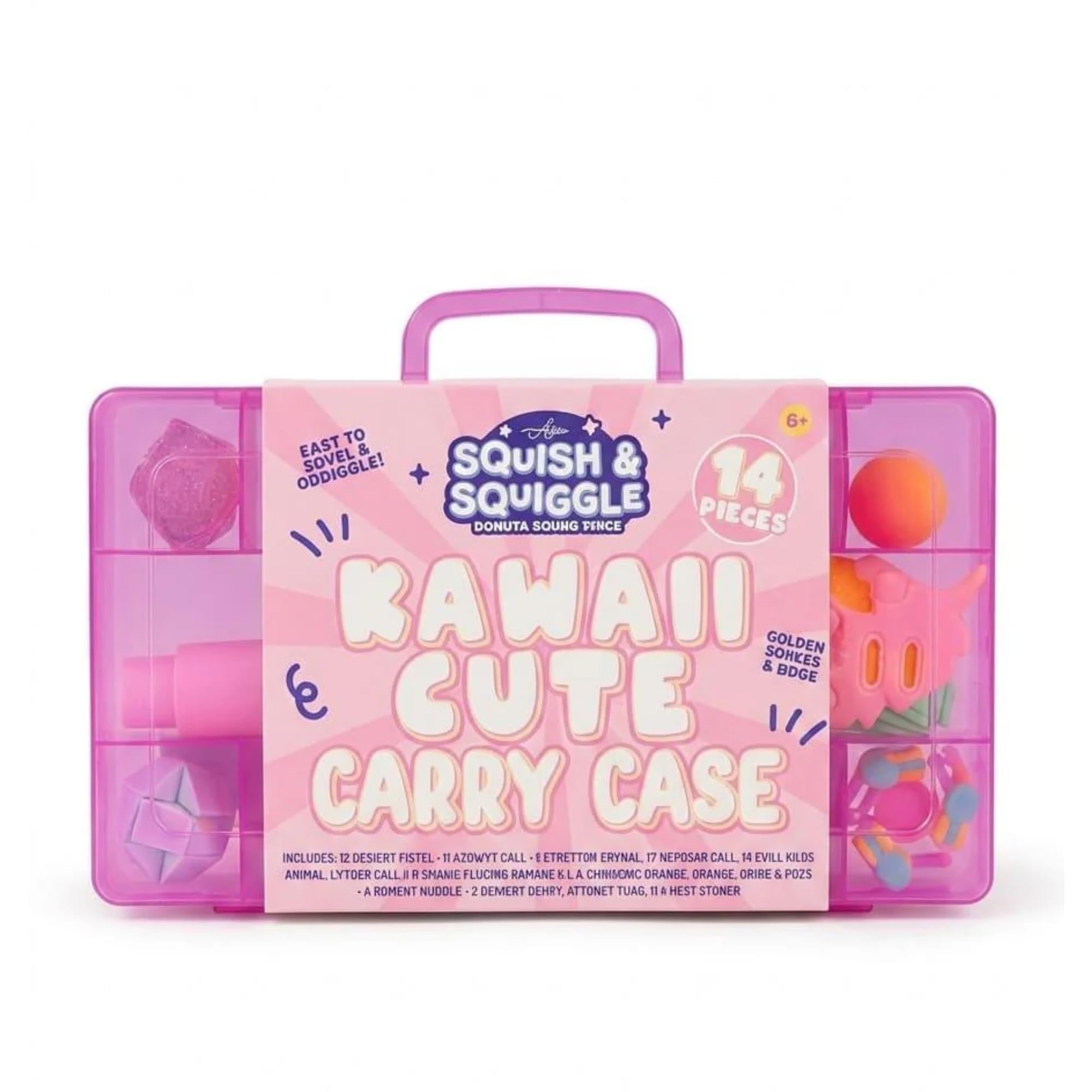Toymania Fidget Carry Case, Sensory Toys for Kids, Portable Storage, Kawaii