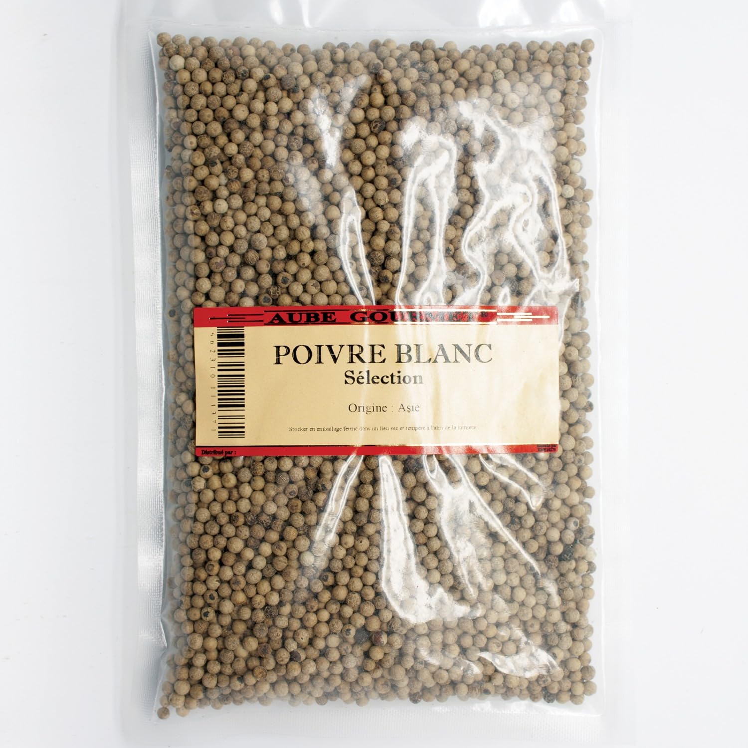 Aube-Gourmet Poivre blanc sélection entier sachet économique de 1 Kg