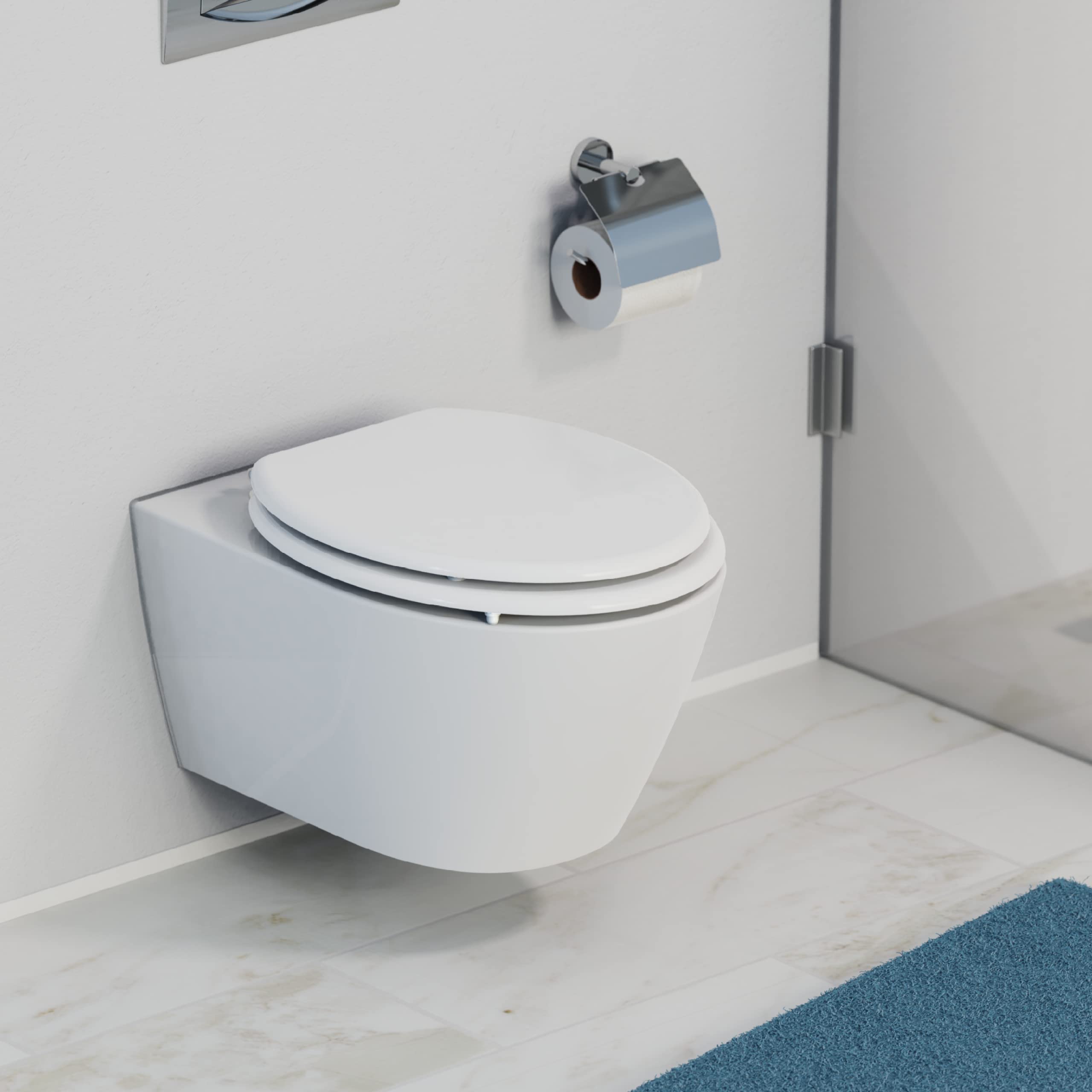 SCHÜTTE Deska sedesowa WHITE, deska sedesowa z drewnianym rdzeniem, biała 84000