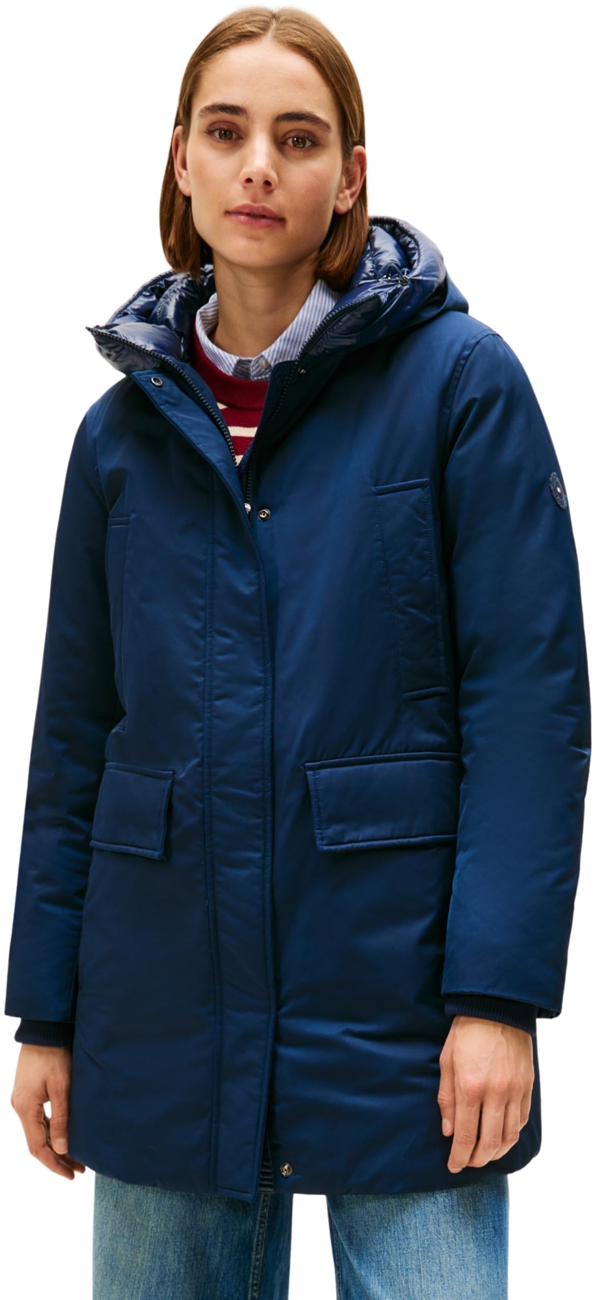 Tommy Hilfiger Damen Parka Padded Nylon mit Kapuze