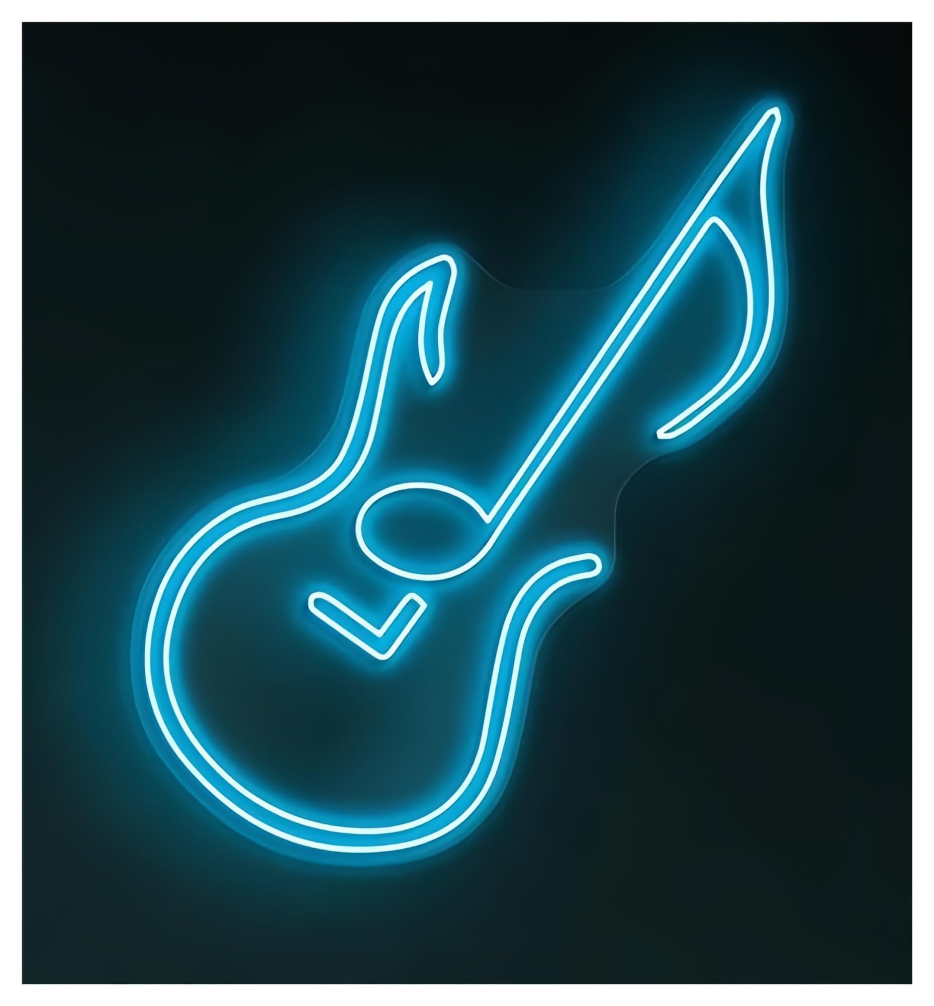 Shouxi C Sign Lamp Guitar Neon Sign For Dj Room Bedroom Wall Decor Night Lights Musi Studio Home Bar Pub Decoration(,50Cm)