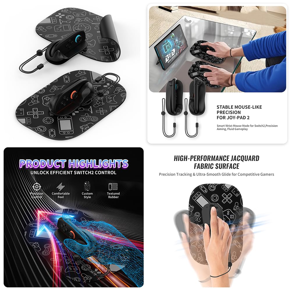TEHAOUU Set sportivo quattordici in uno per Nintendo Switch 2: volante, manopole, polsini, mouse, custodia in cristallo e pellicola protettiva in vetro temperato