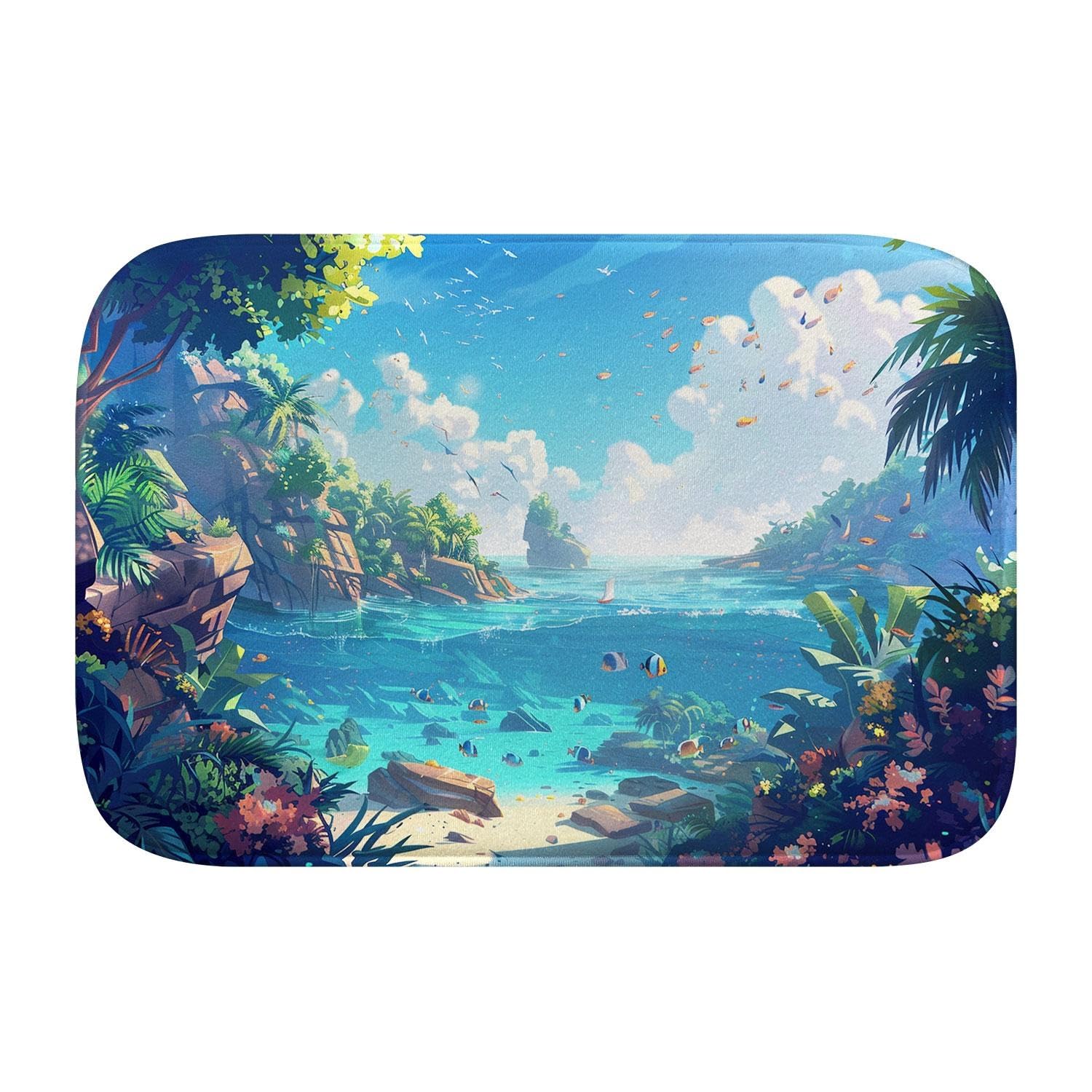 Tapis de bain design moderne Paysages Nautiques pour une ambiance spa à la maison