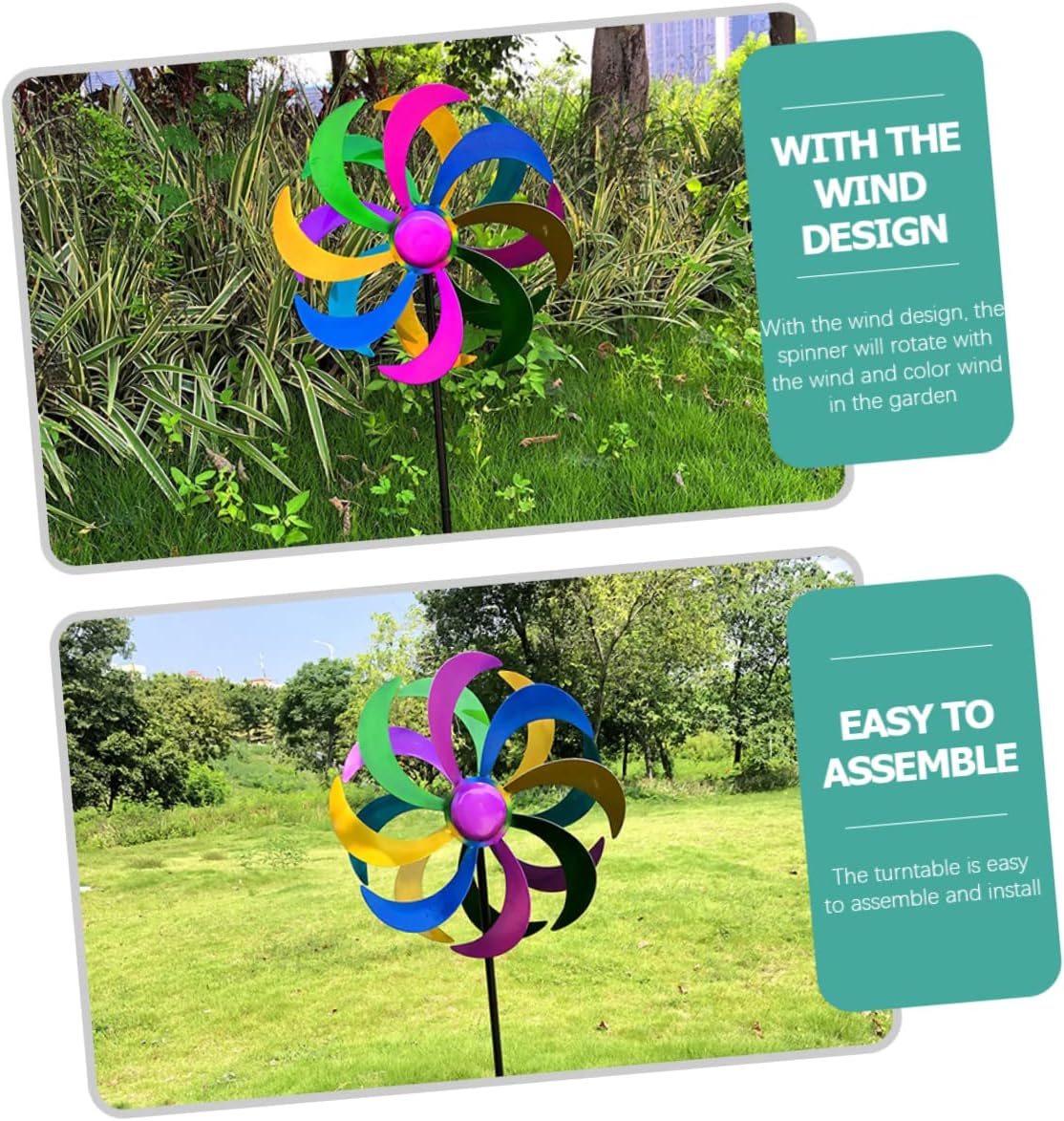 Garden Windmill Decor Backyard Decorative Wind Spinner Handheld Boys and Girls Pinwheel Toy