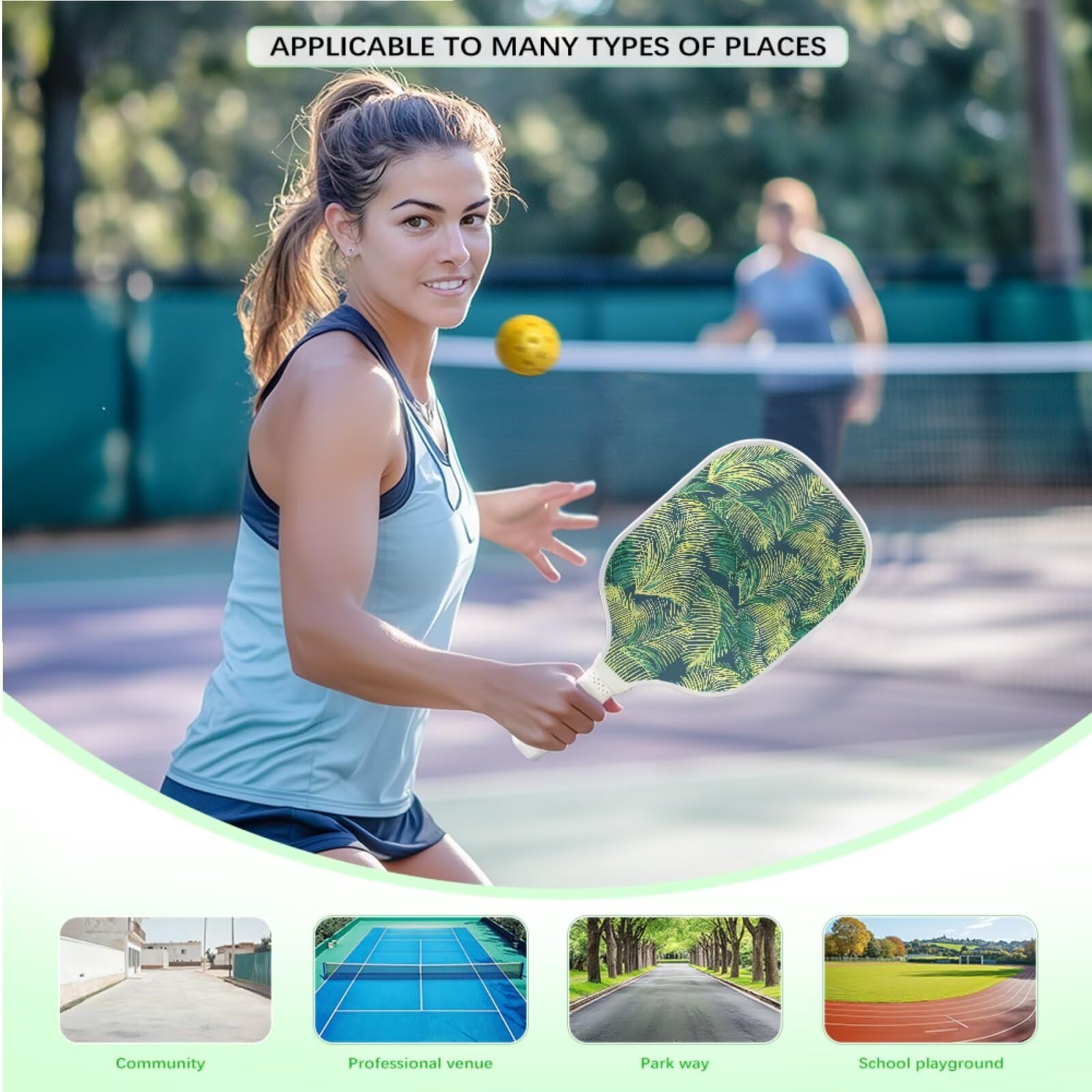 Set di racchette da pickleball 2 in 1 con superficie in fibra di vetro, ideale come regalo per principianti