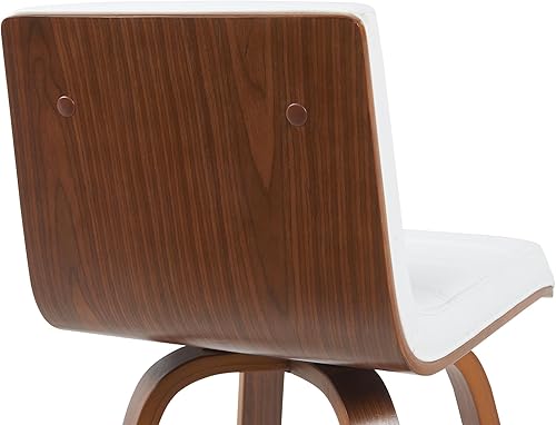 Miniatura 198 de Armen Living Vienna - Taburete giratorio de 26 pulgadas de altura de mostrador de piel sintética gris y madera de nogal Piel sintética