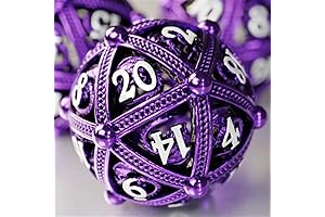 Mesmerizing Purple Metal D&D Dice Set: Elevate Your Gaming Experience